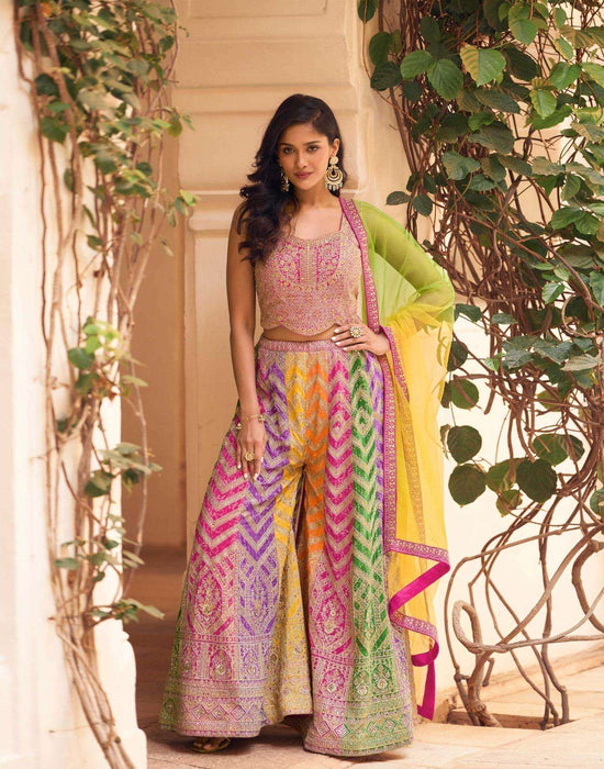 Sayuri Muskaan Chinon Silk Embroidered Readymade Palazzo Suit