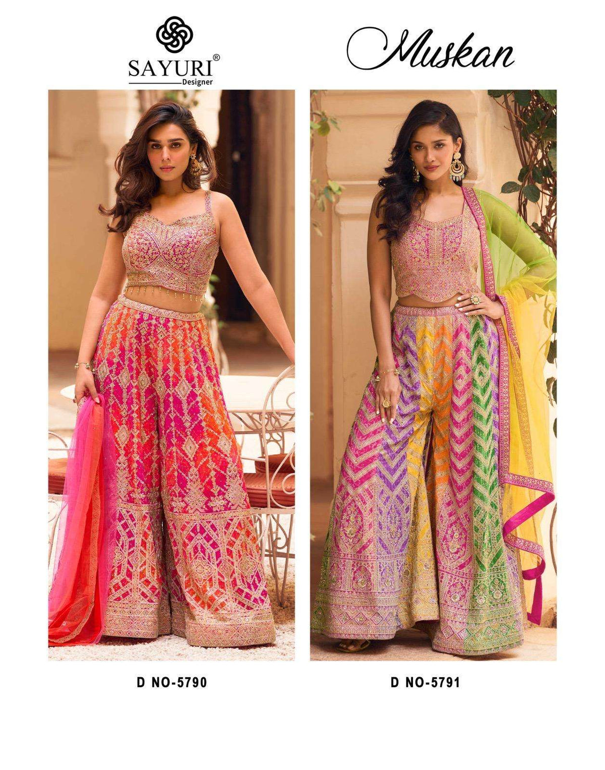 Sayuri Muskaan Chinon Silk Embroidered Readymade Palazzo Suit