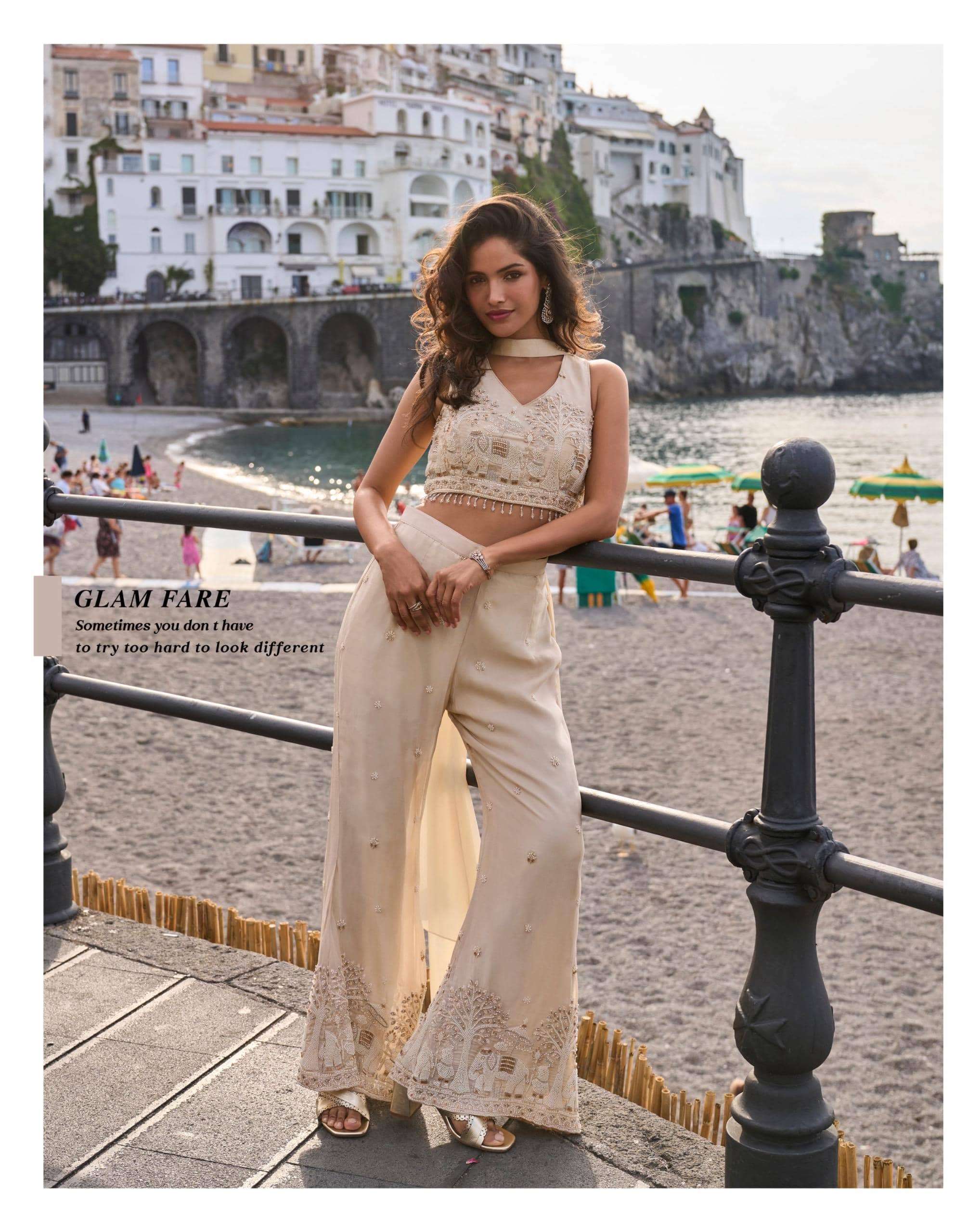 SAYURI NAYSA Chinon Silk Embroidered Co-Ord Set