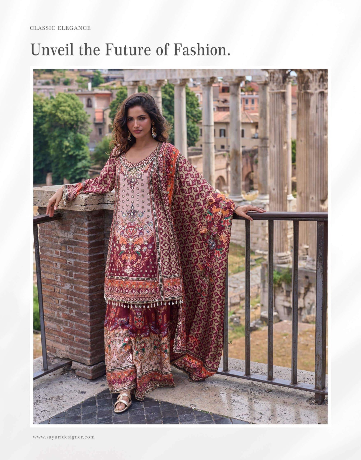 SAYURI NIMRIT Crepe Silk Stitched Suit Set
