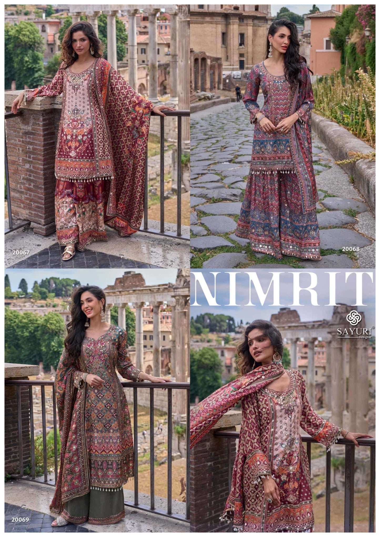SAYURI NIMRIT Crepe Silk Stitched Suit Set