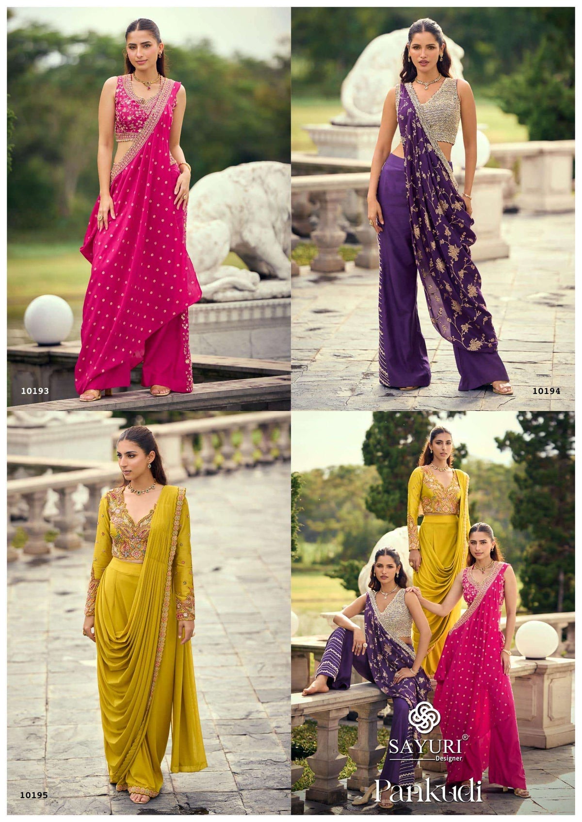 Sayuri Pankudi Viscose Jacquard Silk Palazzo Suit