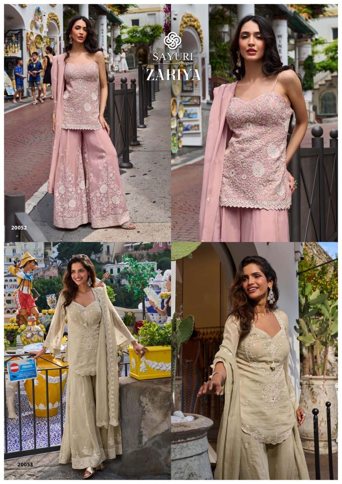 SAYURI ZARIYA Mal Silk Sharara Suit Set - Amrah Wholesale