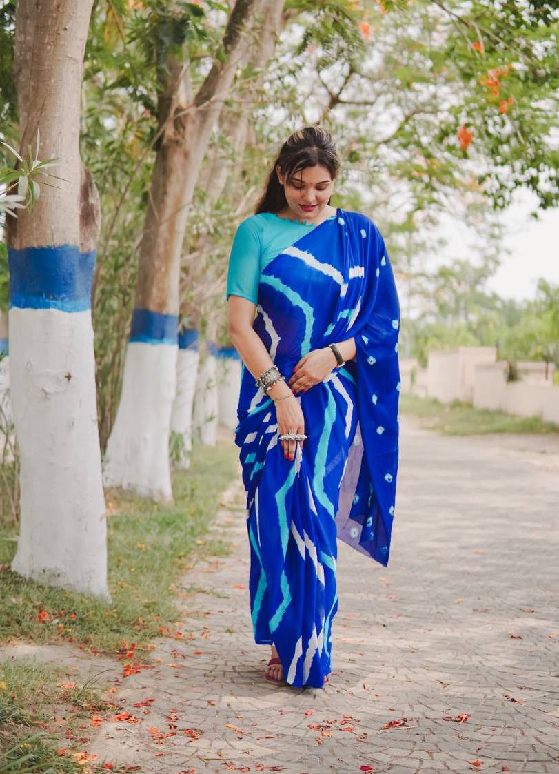 Sb Leheriya Chinon Saree - Amrah Wholesale