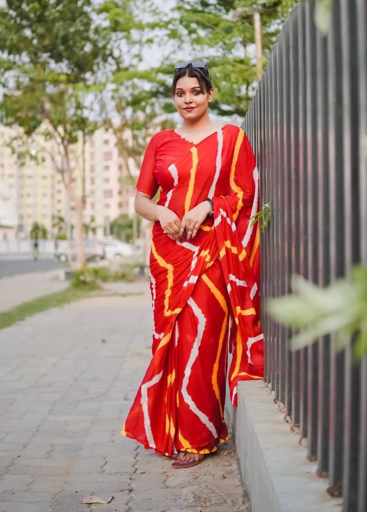 Sb Leheriya Chinon Saree - Amrah Wholesale
