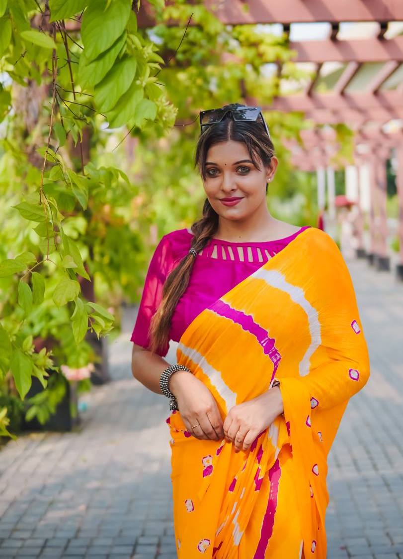 Sb Leheriya Chinon Saree - Amrah Wholesale