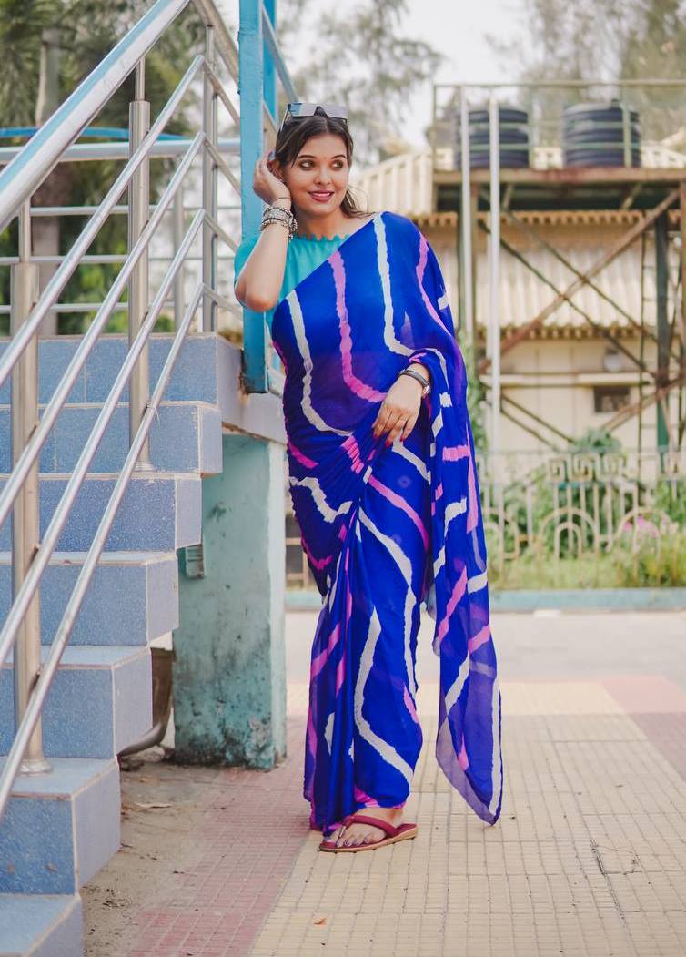 Sb Leheriya Chinon Saree - Amrah Wholesale