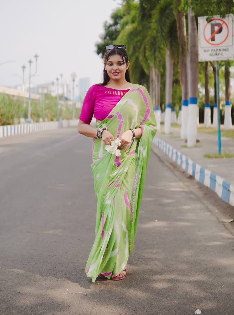 Sb Leheriya Chinon Saree - Amrah Wholesale