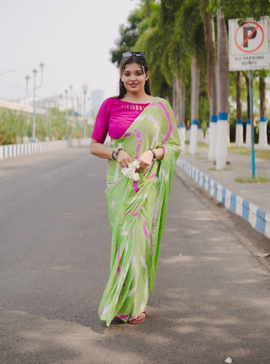 Sb Leheriya Chinon Saree - Amrah Wholesale