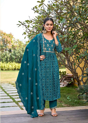 SBS FASHION BHARGAVI Pure Rayon Embroidered Full Stitched Salwar Suit Set Wholesale Surat