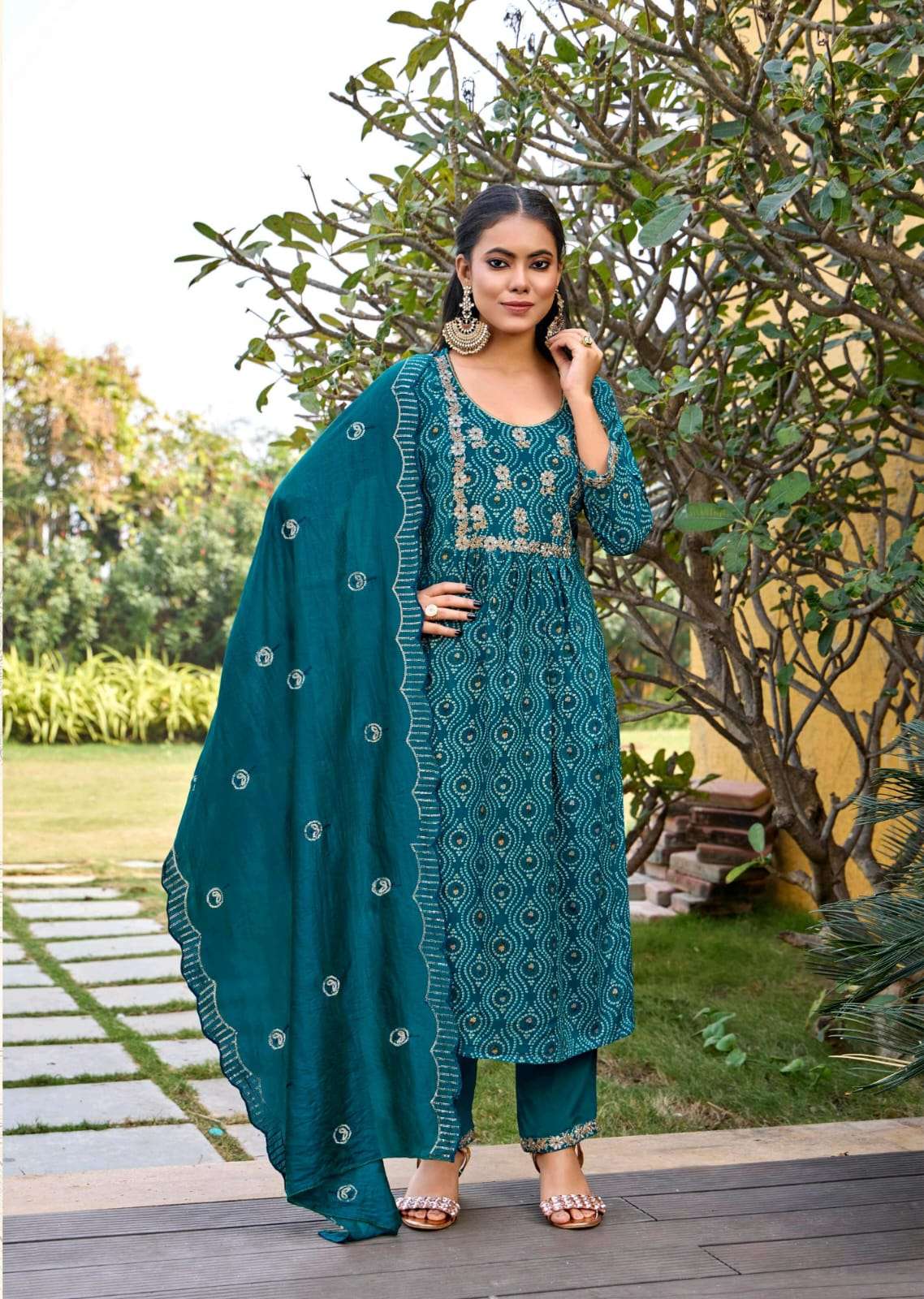 SBS FASHION BHARGAVI Pure Rayon Embroidered Full Stitched Salwar Suit Set Wholesale Surat