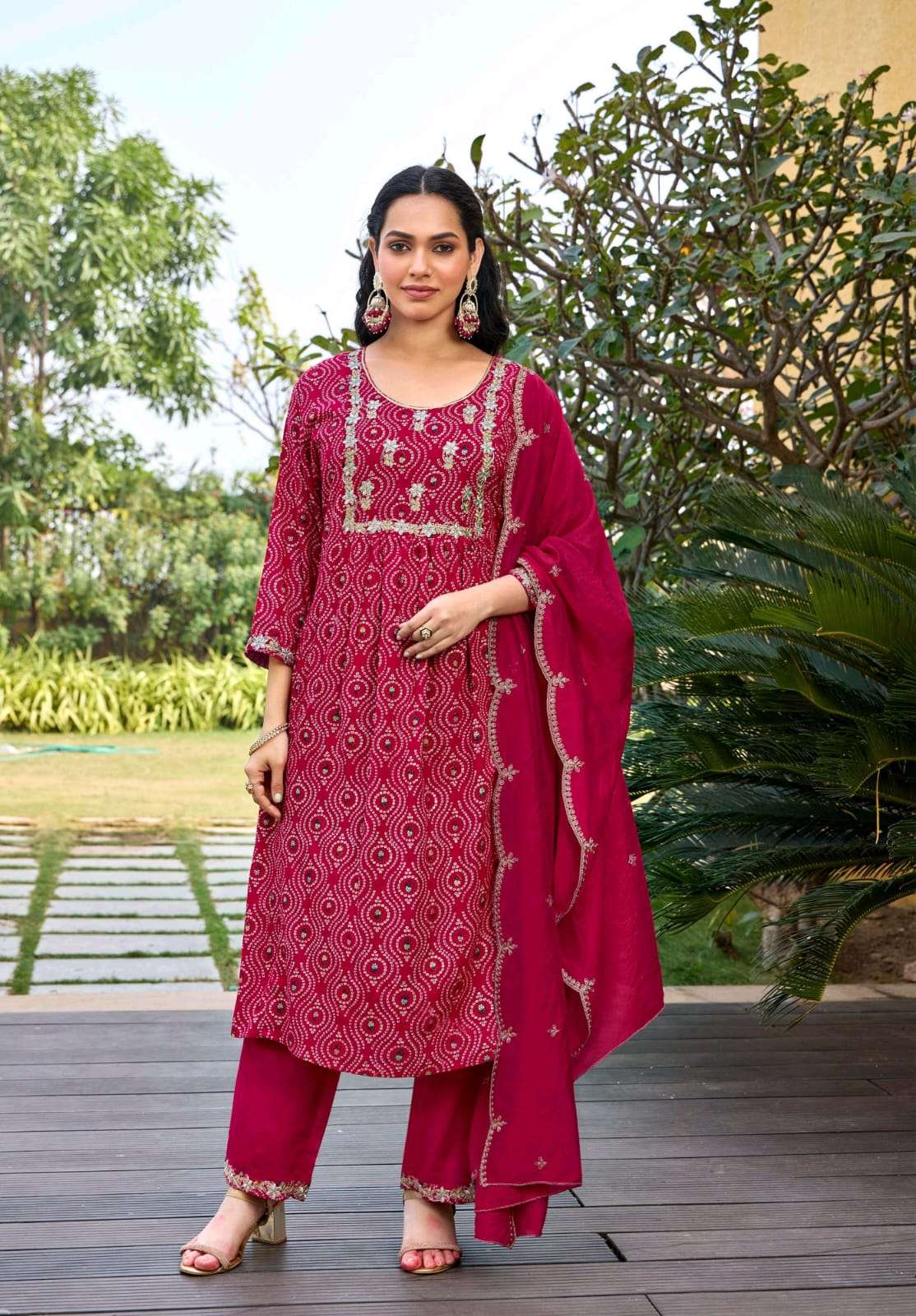 SBS FASHION BHARGAVI Pure Rayon Embroidered Full Stitched Salwar Suit Set Wholesale Surat