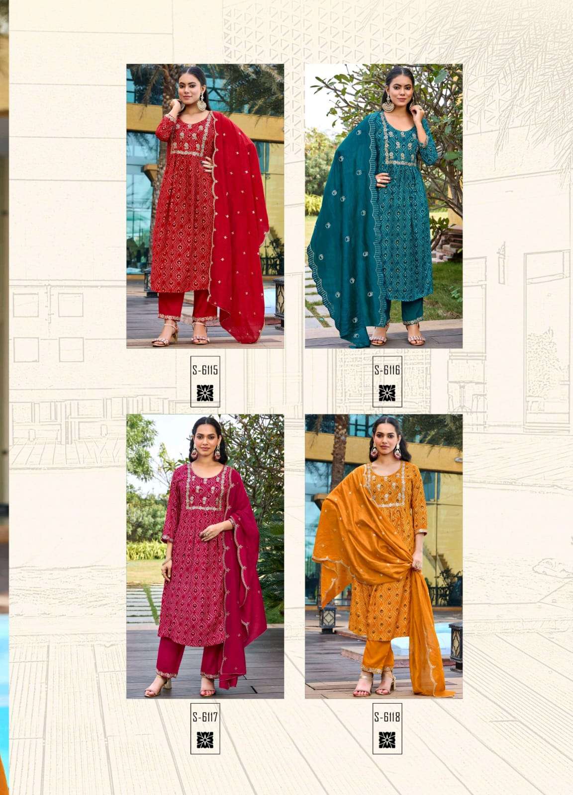 SBS FASHION BHARGAVI Pure Rayon Embroidered Full Stitched Salwar Suit Set Wholesale Surat