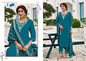 SBS Fashion Parthivi Roman Silk Embroidered Punjabi Suit Set Wholesale