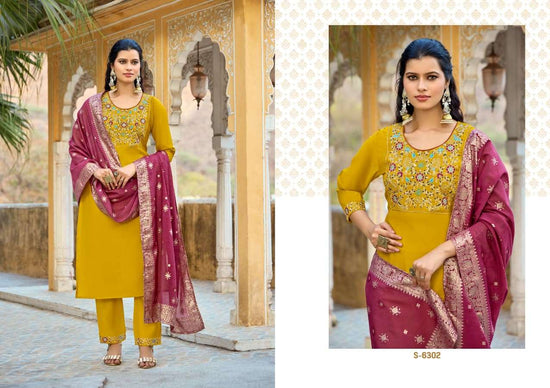 SBS Sudiksha Roman Silk Kurti Pant Dupatta Set Wholesale Catalogue - Amrah Wholesale