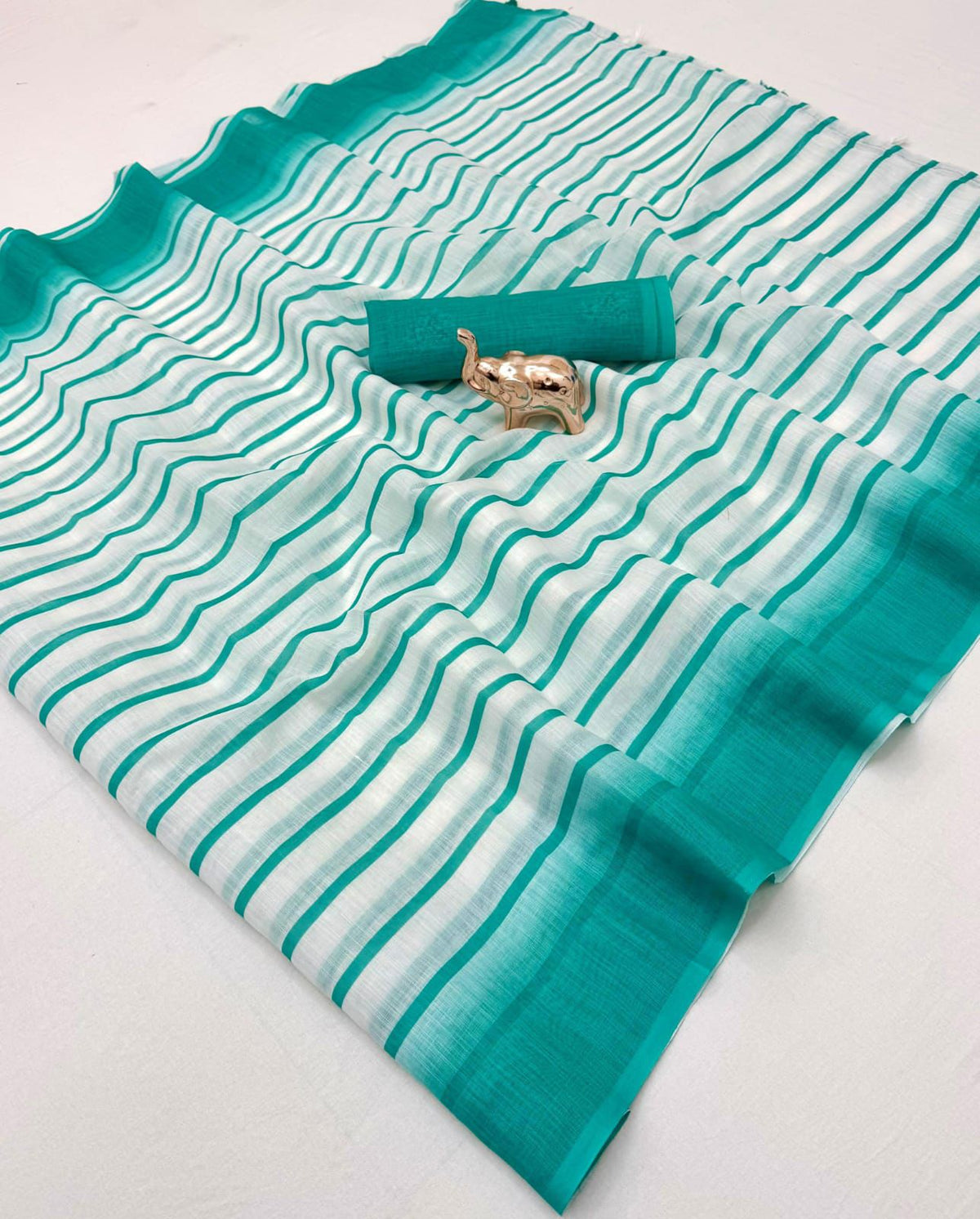 Sccf Stripes B Soft Linen Saree