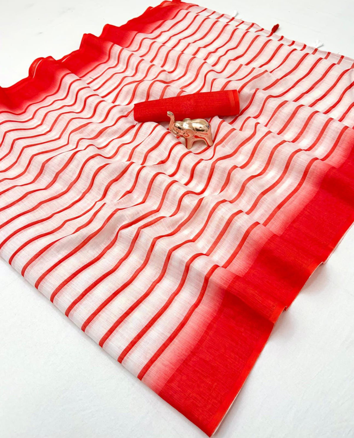 Sccf Stripes B Soft Linen Saree