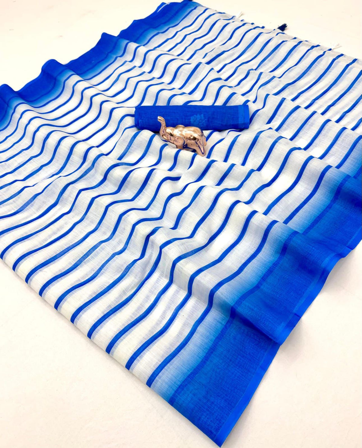 Sccf Stripes B Soft Linen Saree