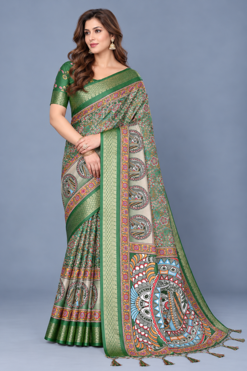 Schc Akshita A Cotton Silk Kalamkari Printed Saree