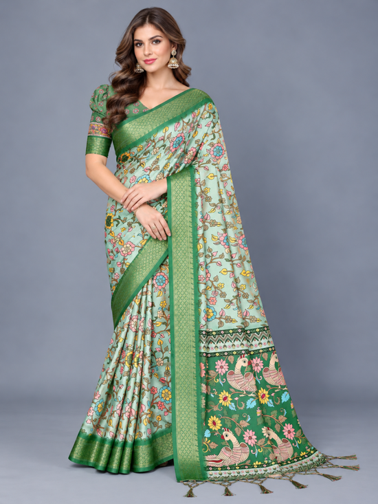 Schc Akshita A Cotton Silk Kalamkari Printed Saree