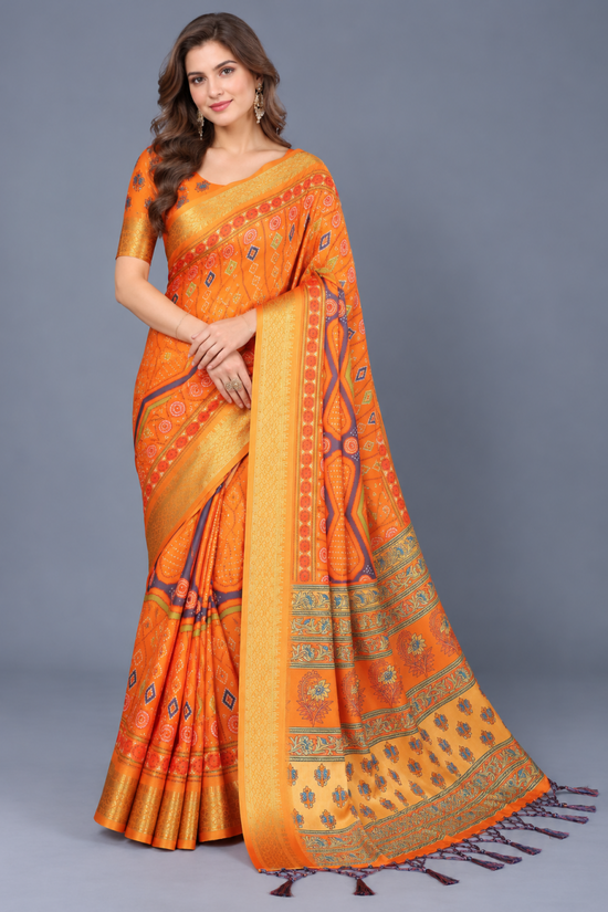 Amrah Wholesale Schc Bandhej Cotton Silk Bandhani Printed Saree
