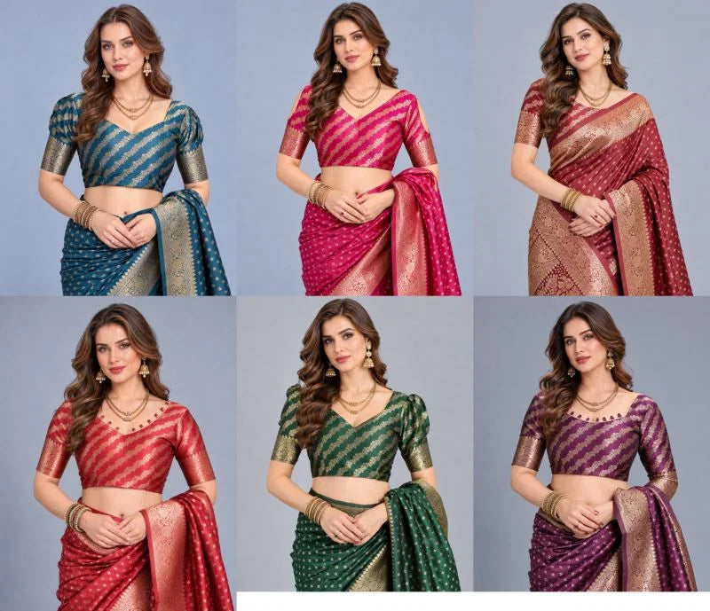 Amrah Wholesale Schc Swara M Lichi Banarasi Silk Saree