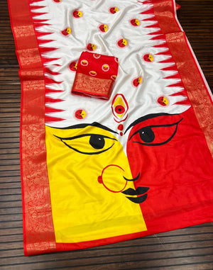 Scjb Durga B Lichi Silk Digital Printed Saree Collection - Amrah Wholesale