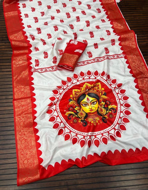Scjb Durga B Lichi Silk Digital Printed Saree Collection - Amrah Wholesale