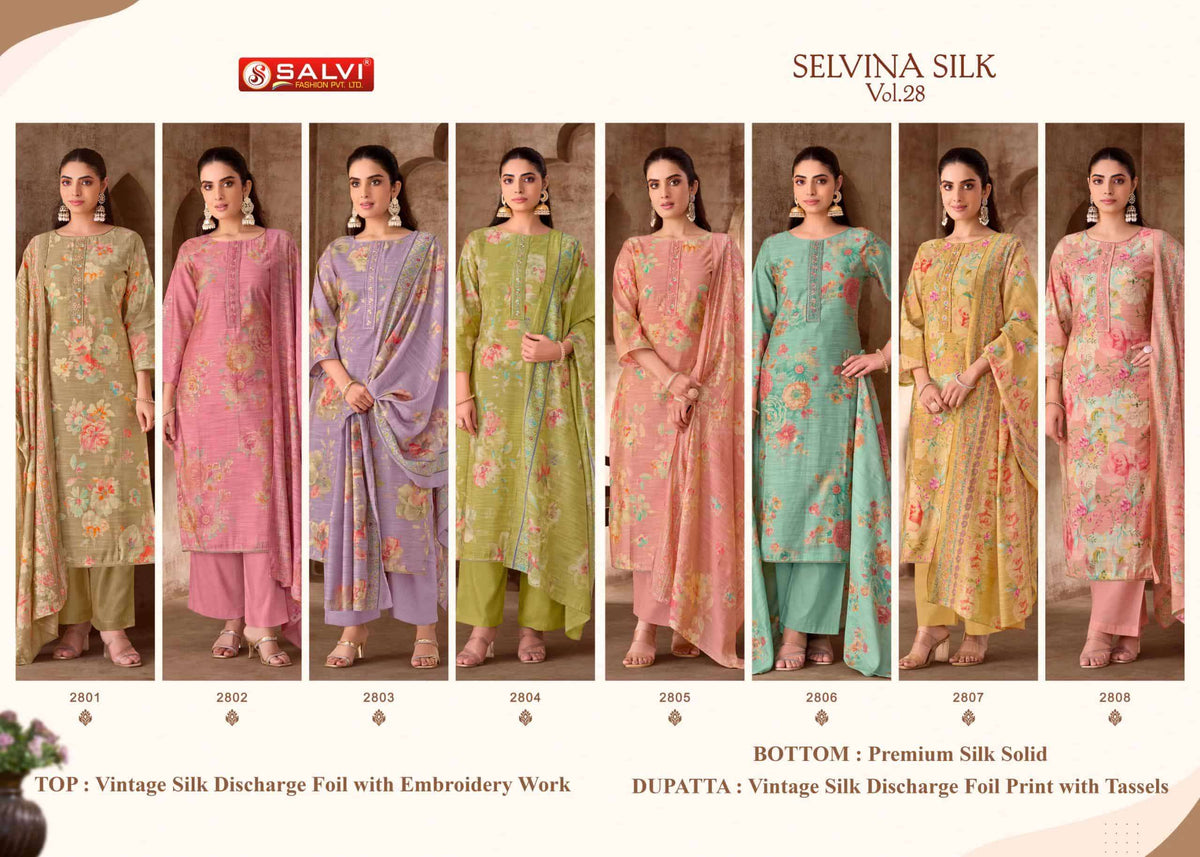 Selvina Silk Vol 28 Silk Salwar Suit Set - Amrah Wholesale