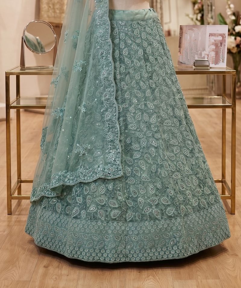 Senhora 7113 Pure Butterfly Net Embroidered Lehenga - Amrah Wholesale