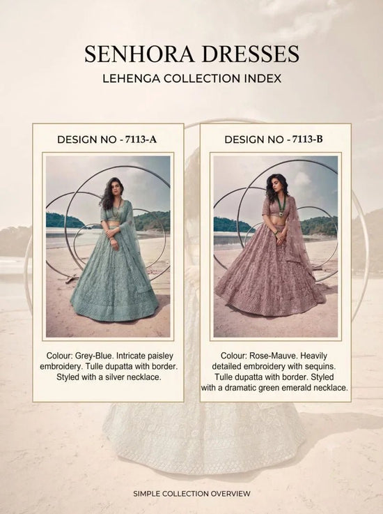 Senhora 7113 Pure Butterfly Net Embroidered Lehenga - Amrah Wholesale