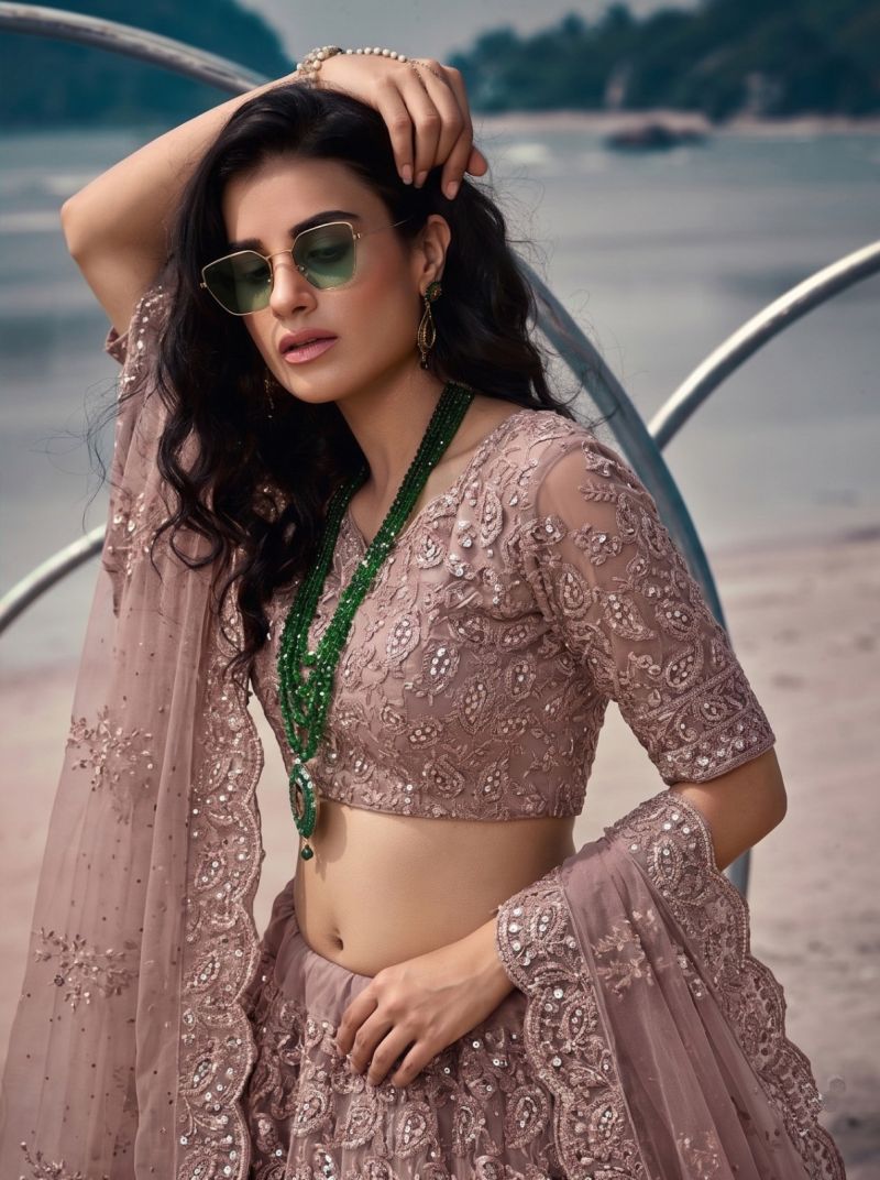 Senhora 7113 Pure Butterfly Net Embroidered Lehenga - Amrah Wholesale