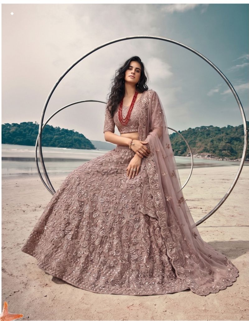 Senhora 7113 Pure Butterfly Net Embroidered Lehenga - Amrah Wholesale