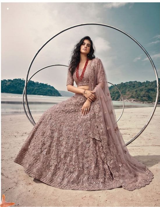 Senhora 7113 Pure Butterfly Net Embroidered Lehenga - Amrah Wholesale