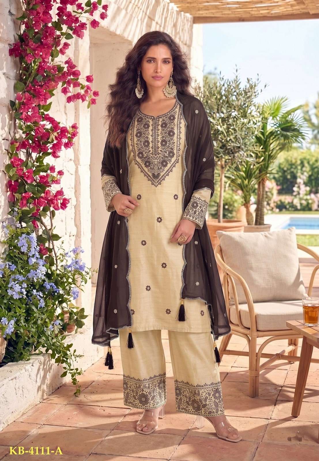 Senhora KB-4111 Cotton Heavy Embroidery Dress Material