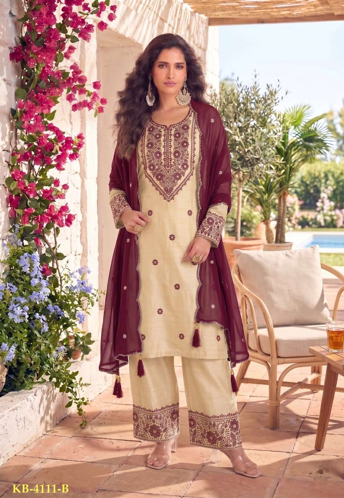 Senhora KB-4111 Cotton Heavy Embroidery Dress Material