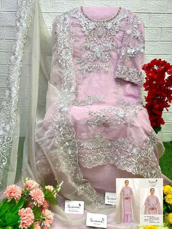 SERENE S-224 Organza Embroidered Pakistani Suit