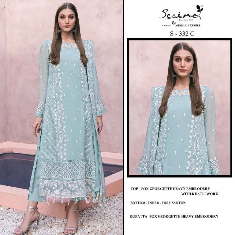 SERENE S-332 Faux Georgette Embroidered Pakistani Suit