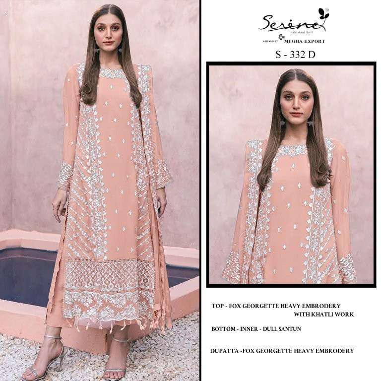 SERENE S-332 Faux Georgette Embroidered Pakistani Suit