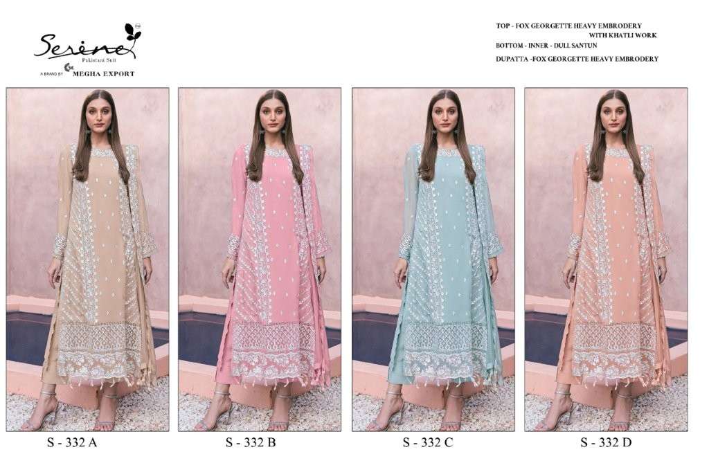 SERENE S-332 Faux Georgette Embroidered Pakistani Suit