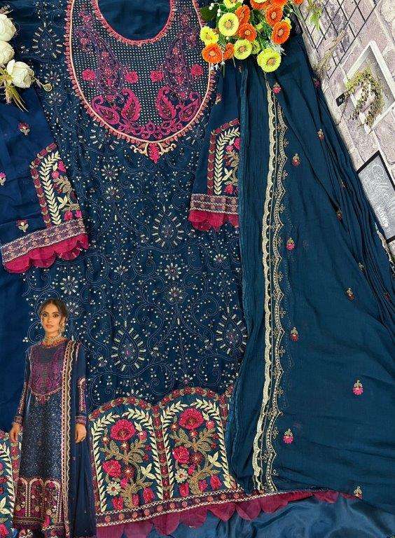 SERINE S-180 Faux Georgette Embroidered Dress
