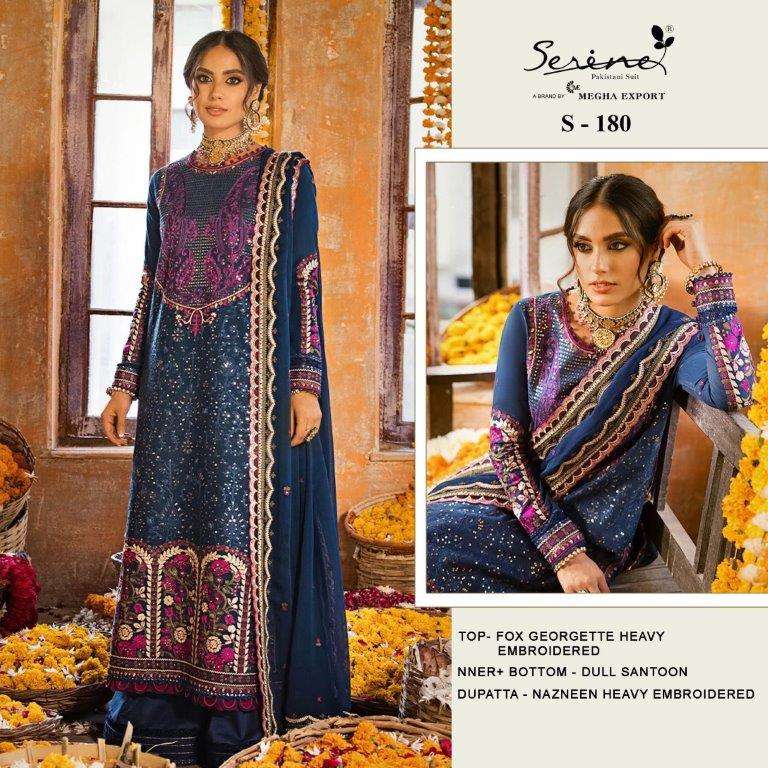 SERINE S-180 Faux Georgette Embroidered Dress