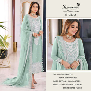 Serine S-223 Faux Georgette Embroidered Pakistani Suit