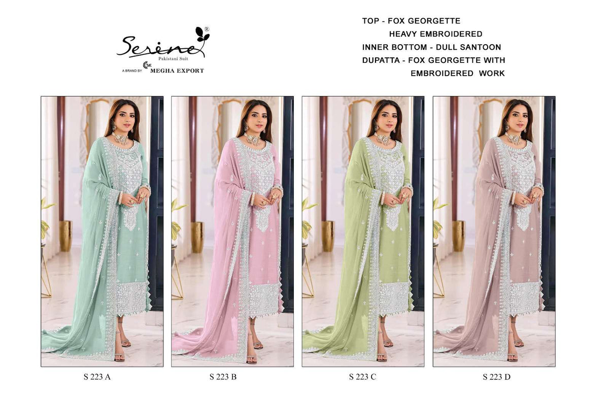 Serine S-223 Faux Georgette Embroidered Pakistani Suit