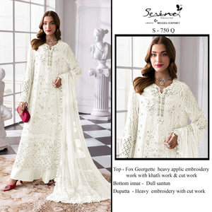 Serine S-750 Faux Georgette Embroidered Pakistani Suit Set
