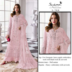 Serine S-750 Faux Georgette Embroidered Pakistani Suit Set