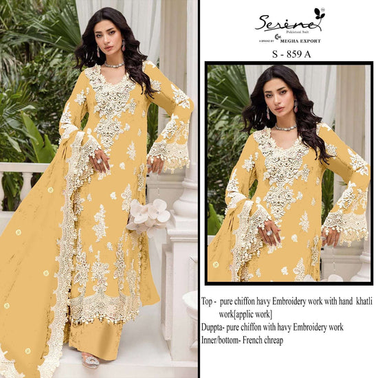 Serine S-859 Chiffon Handwork Embroidered Pakistani Suit