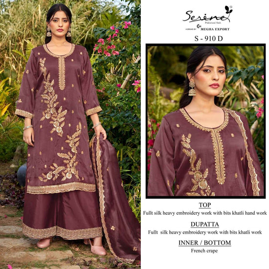 Serine S-910 Flute Silk Embroidered Punjabi Salwar Suit Material