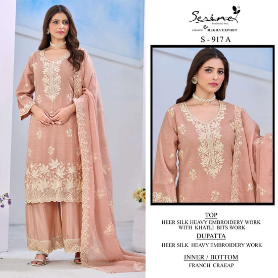 Serine S-917 Heer Silk Khatli Work Embroidered Salwar Suit Set