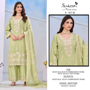 Serine S-917 Heer Silk Khatli Work Embroidered Salwar Suit Set